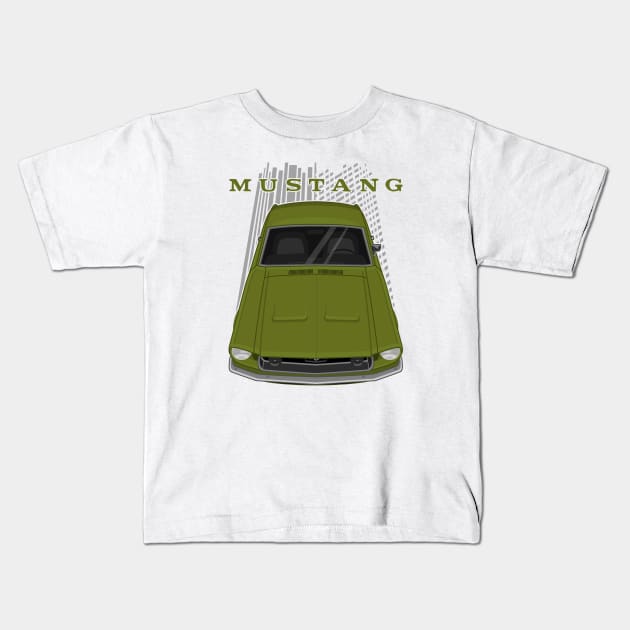 Ford Mustang Fastback 1968 - Lime Gold Kids T-Shirt by V8social